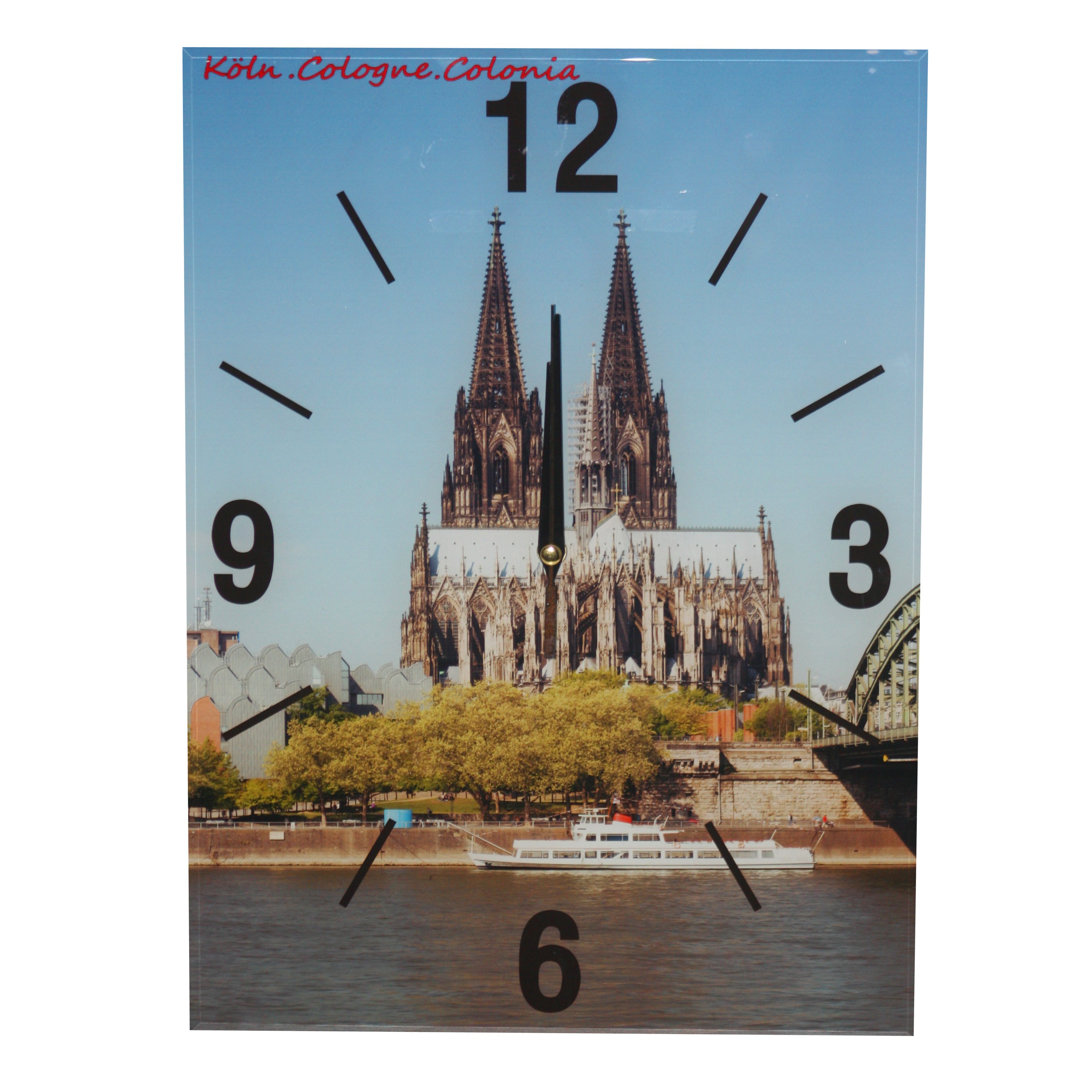 Wall clock with cathedral design by day