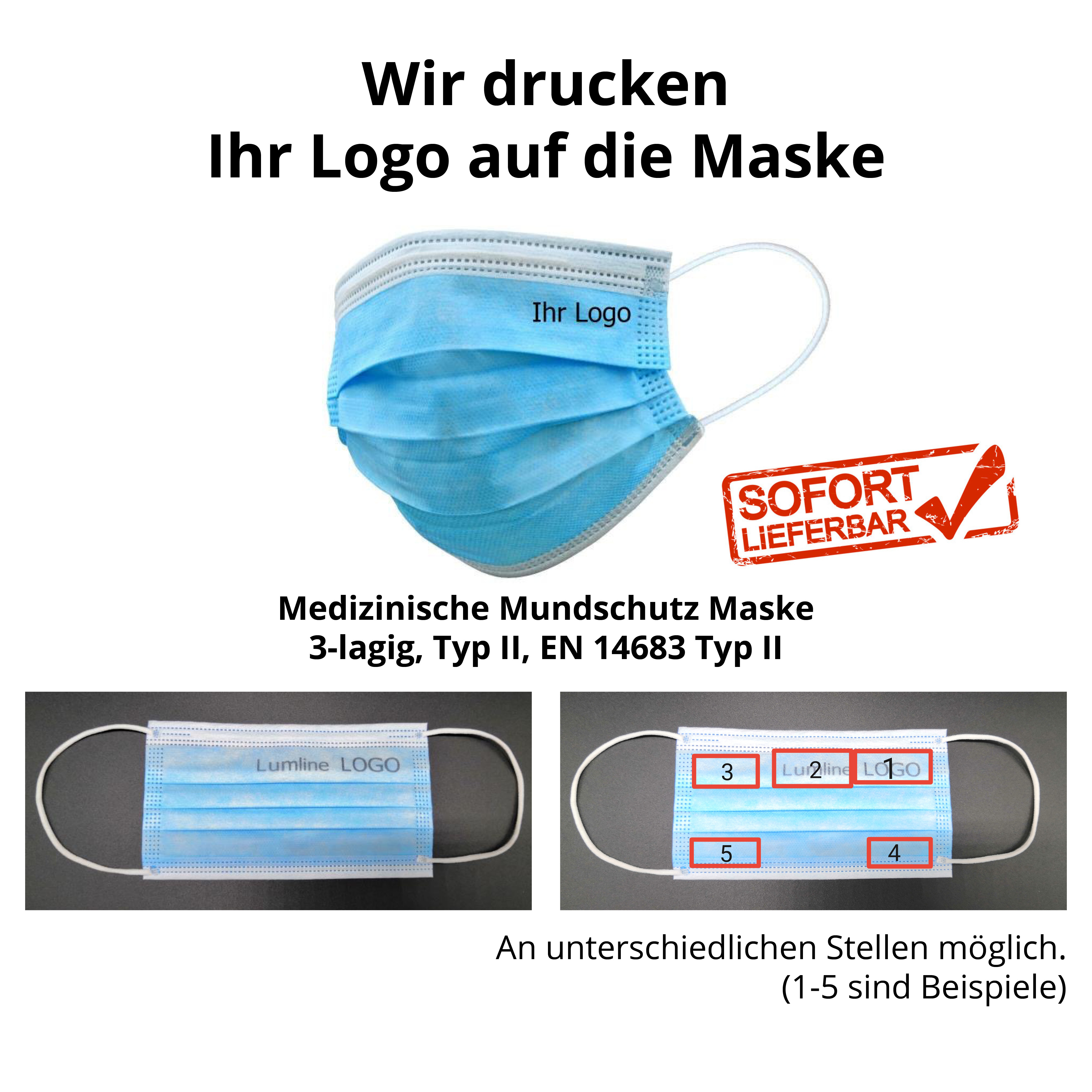 Schutzmaske Mundmaske mit Logo, 1er Pack