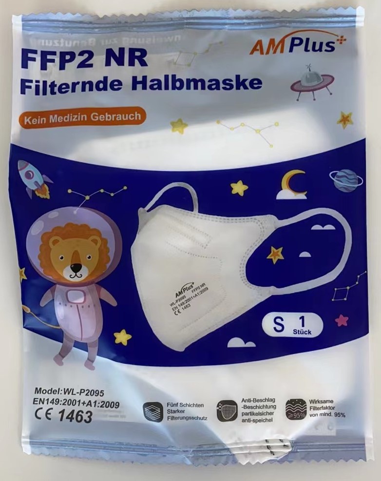 AMPlus Children FFP2 Mask with CE1463, white