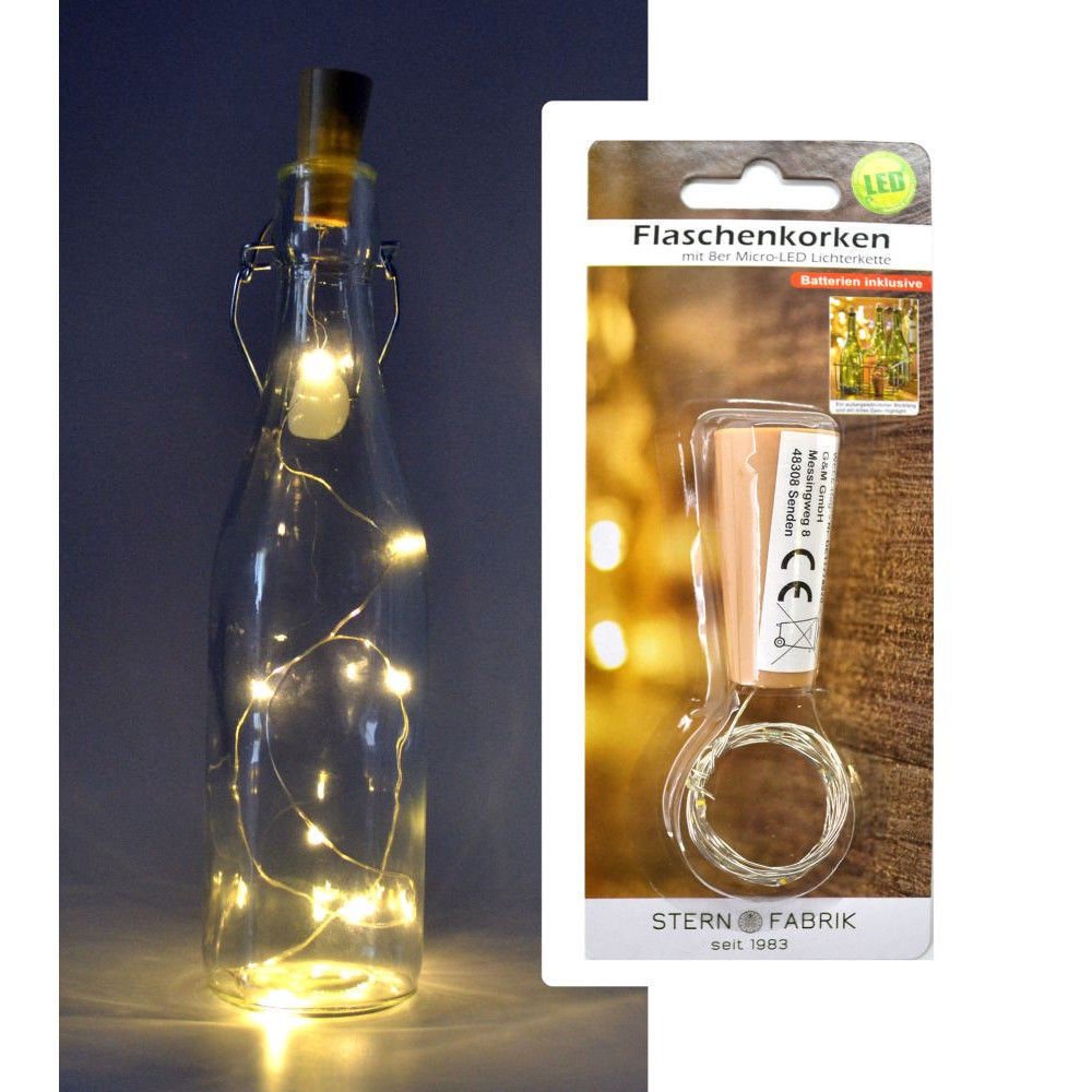 Bottle cork with an 8 micro-LED light string